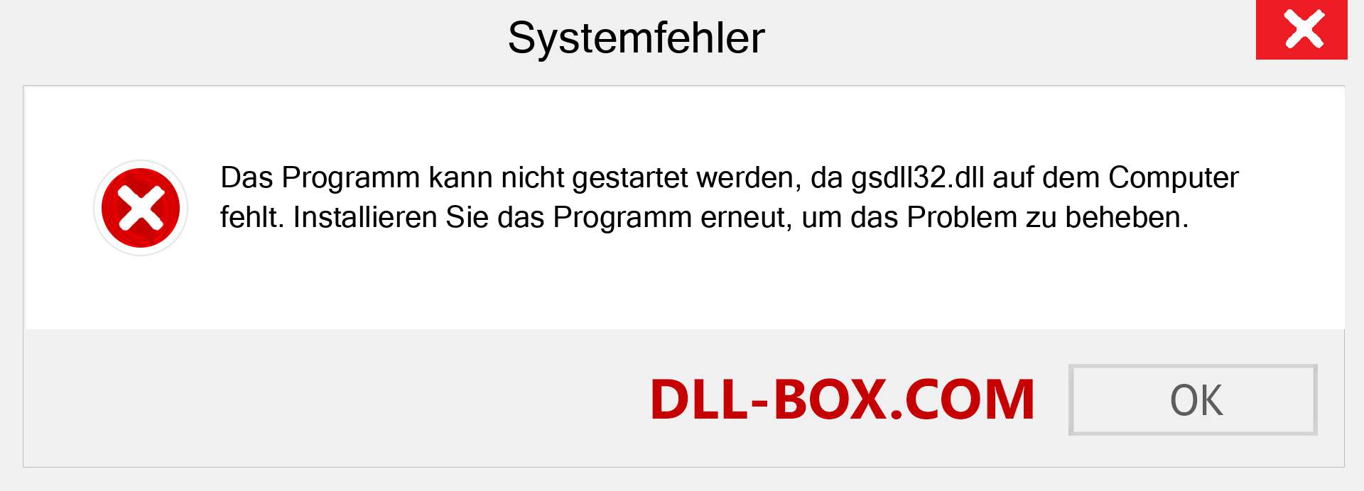 gsdll32.dll-Datei fehlt?. Download für Windows 7, 8, 10 - Fix gsdll32 dll Missing Error unter Windows, Fotos, Bildern