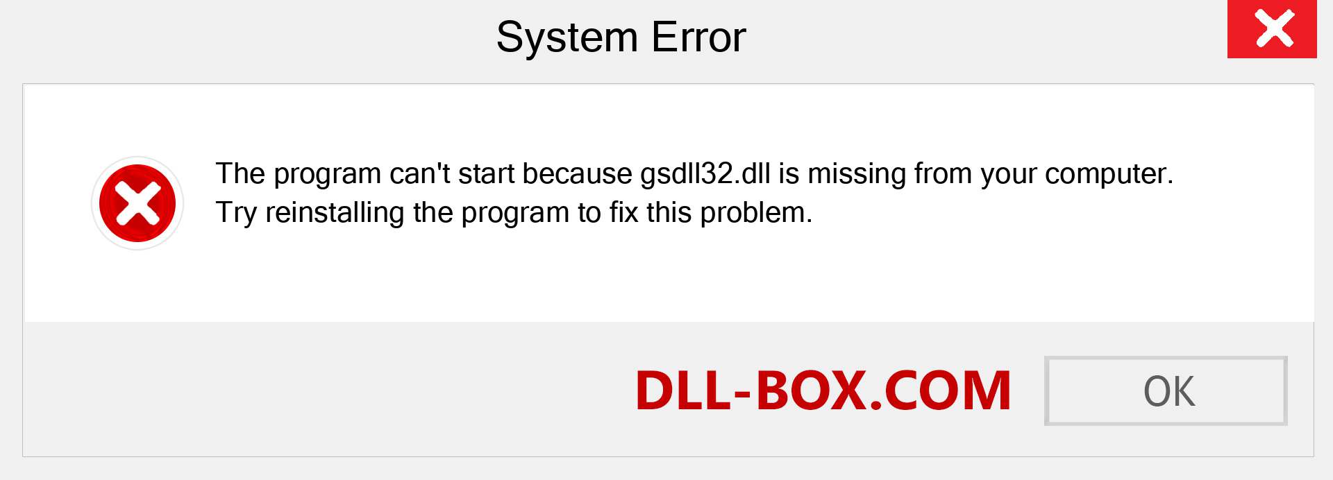  gsdll32.dll file is missing?. Download for Windows 7, 8, 10 - Fix  gsdll32 dll Missing Error on Windows, photos, images